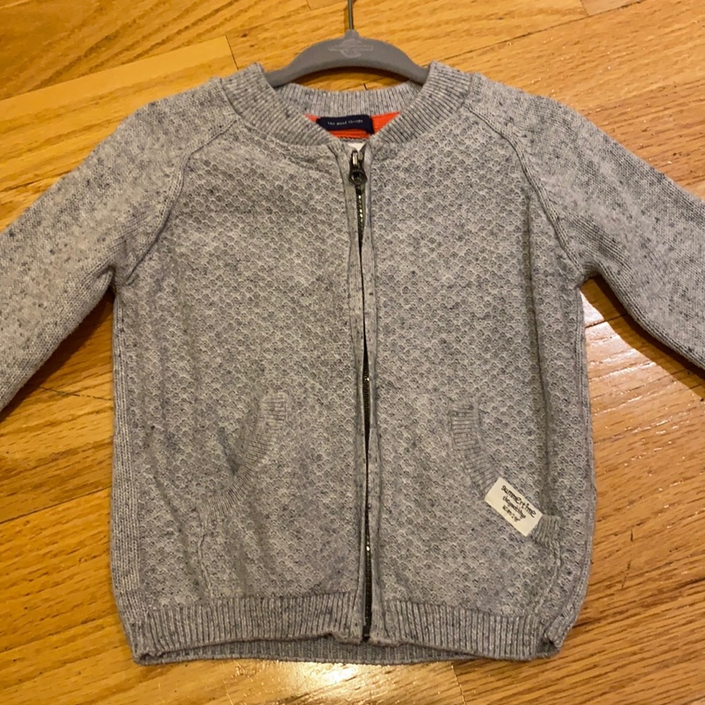 Zara baby gray zipper sweater cardigan 12m